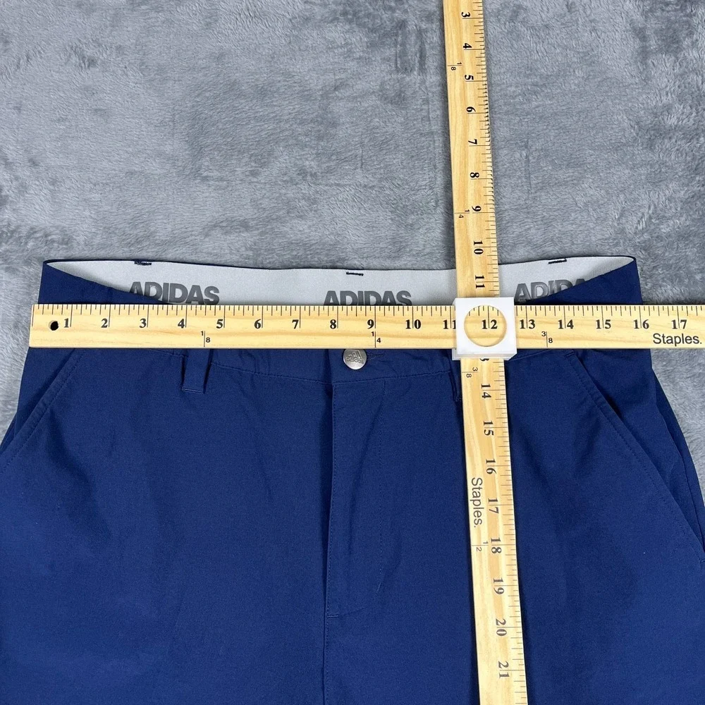Adidas Golf Shorts Mens 32 Blue Stretch Performance Flat Front Gripper Waistband